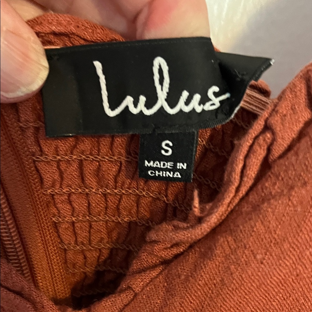Lulu’s Rust Midi Dress - Picture 5 of 11